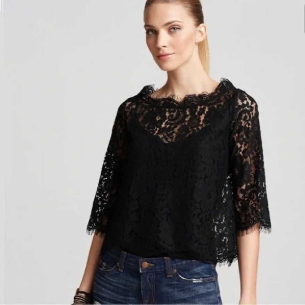 Joie Black Lace Blouse